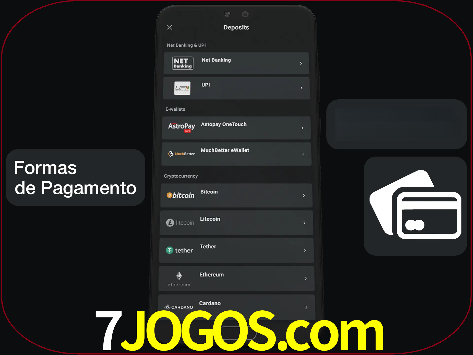 Escolha a forma de pagamento de sua preferência.