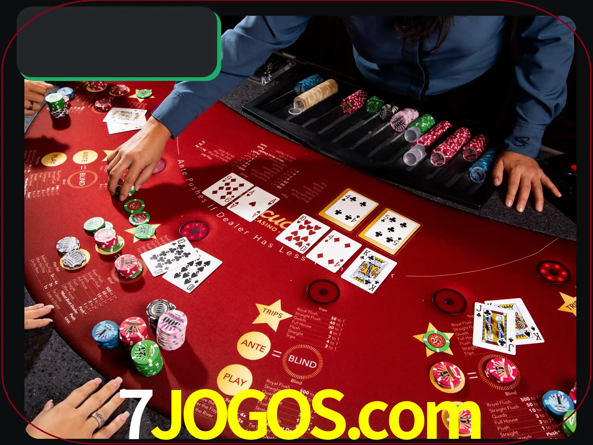 Jogue pôquer com pessoas reais em uma mesa.