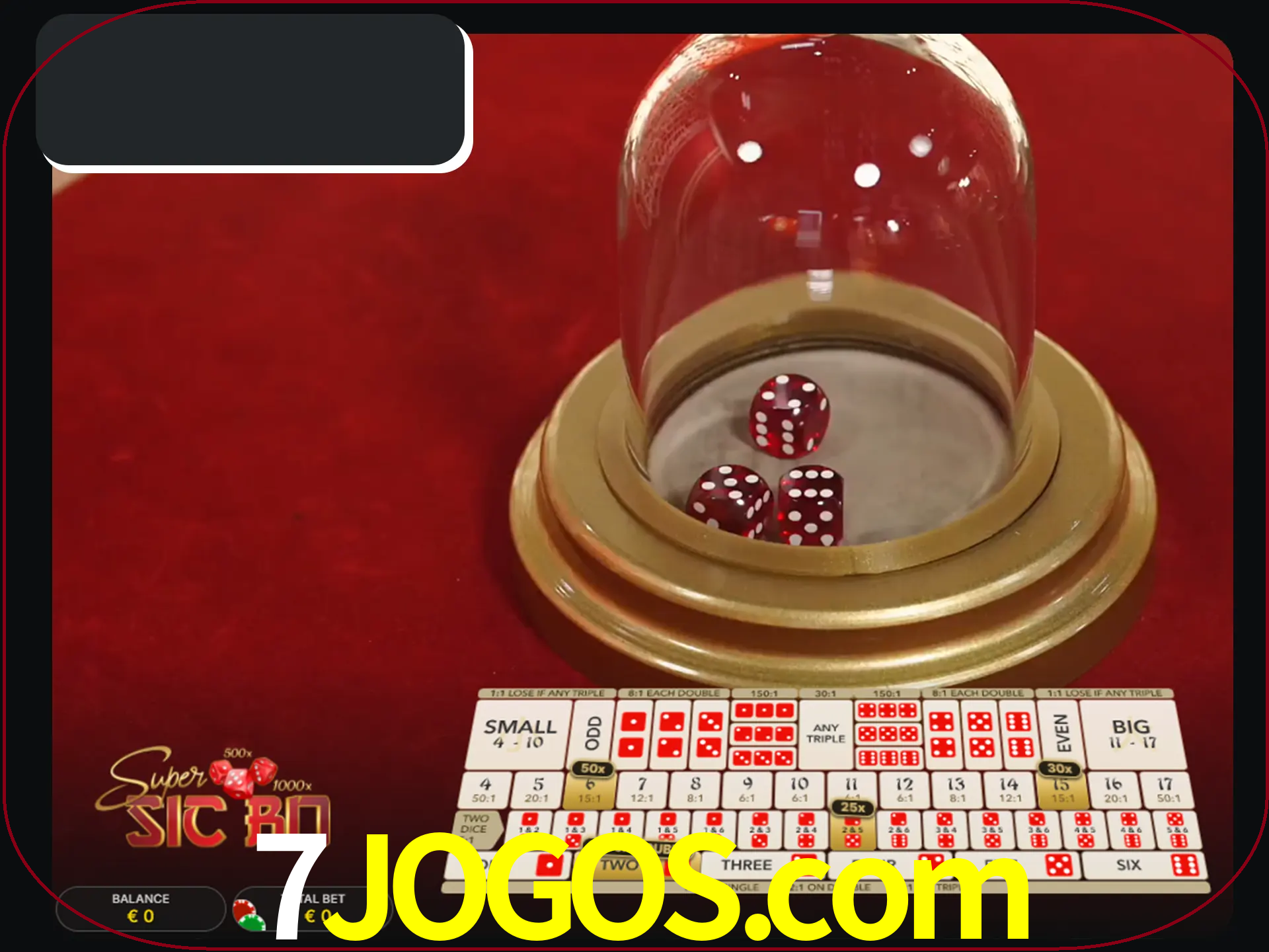 Deixe os dados ao seu lado nos jogos da Sic Bo.