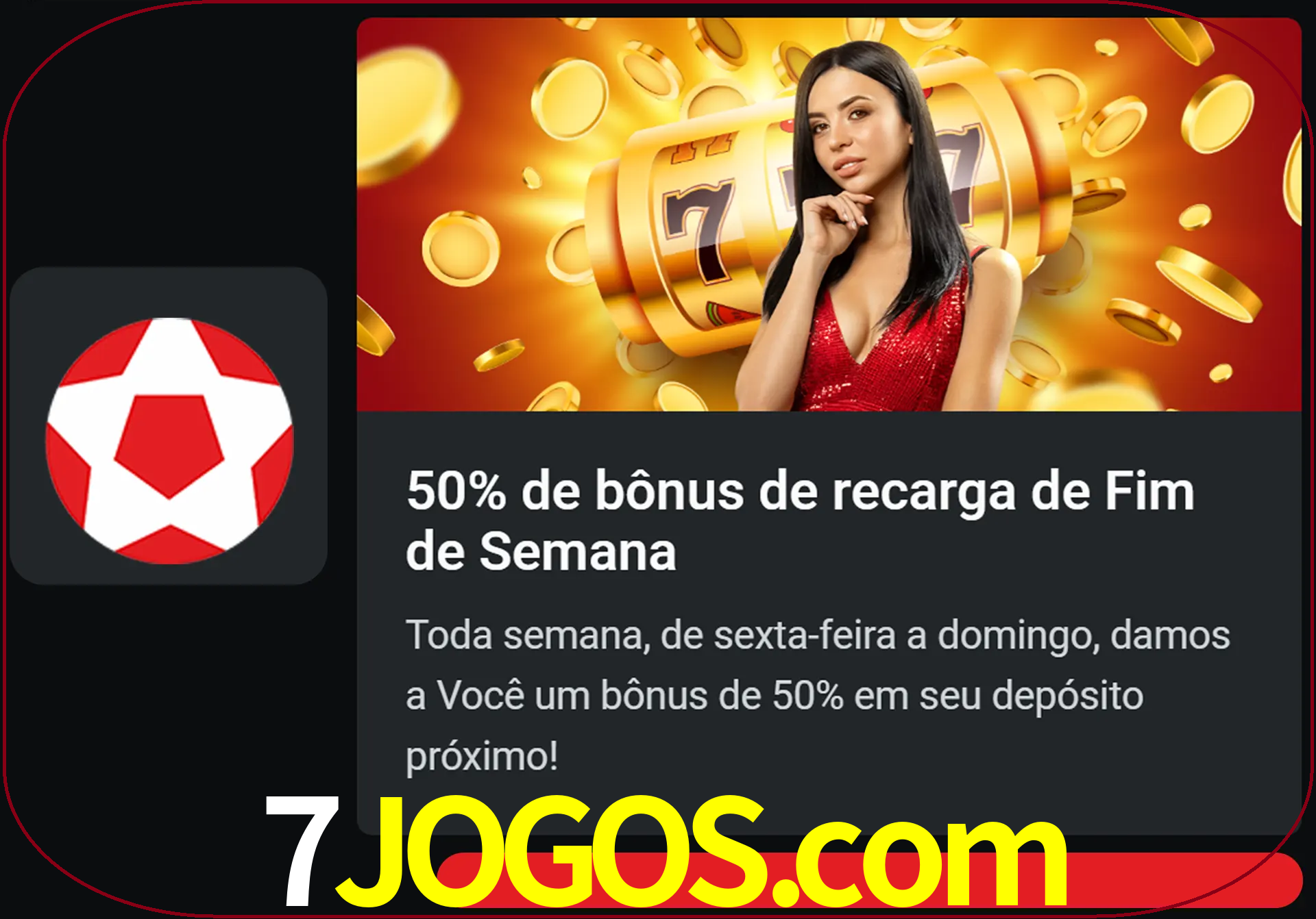 Volte a cada semana para receber novos bônus em dinheiro.