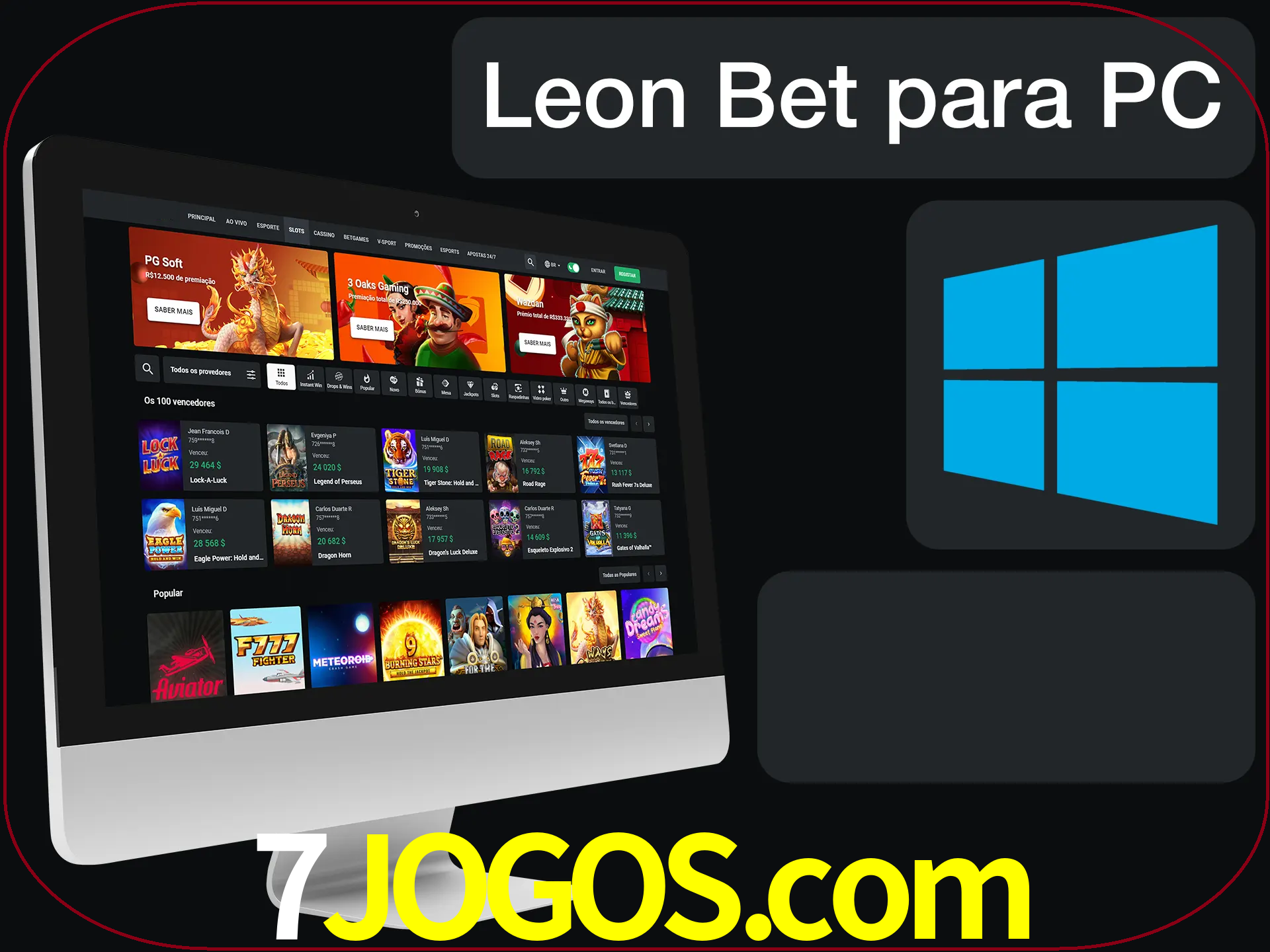 Aposte e jogue em nosso cassino usando o PC.