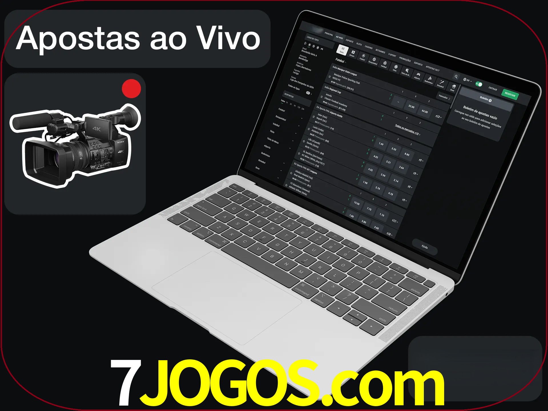 Aposte em formato ao vivo em nosso site.