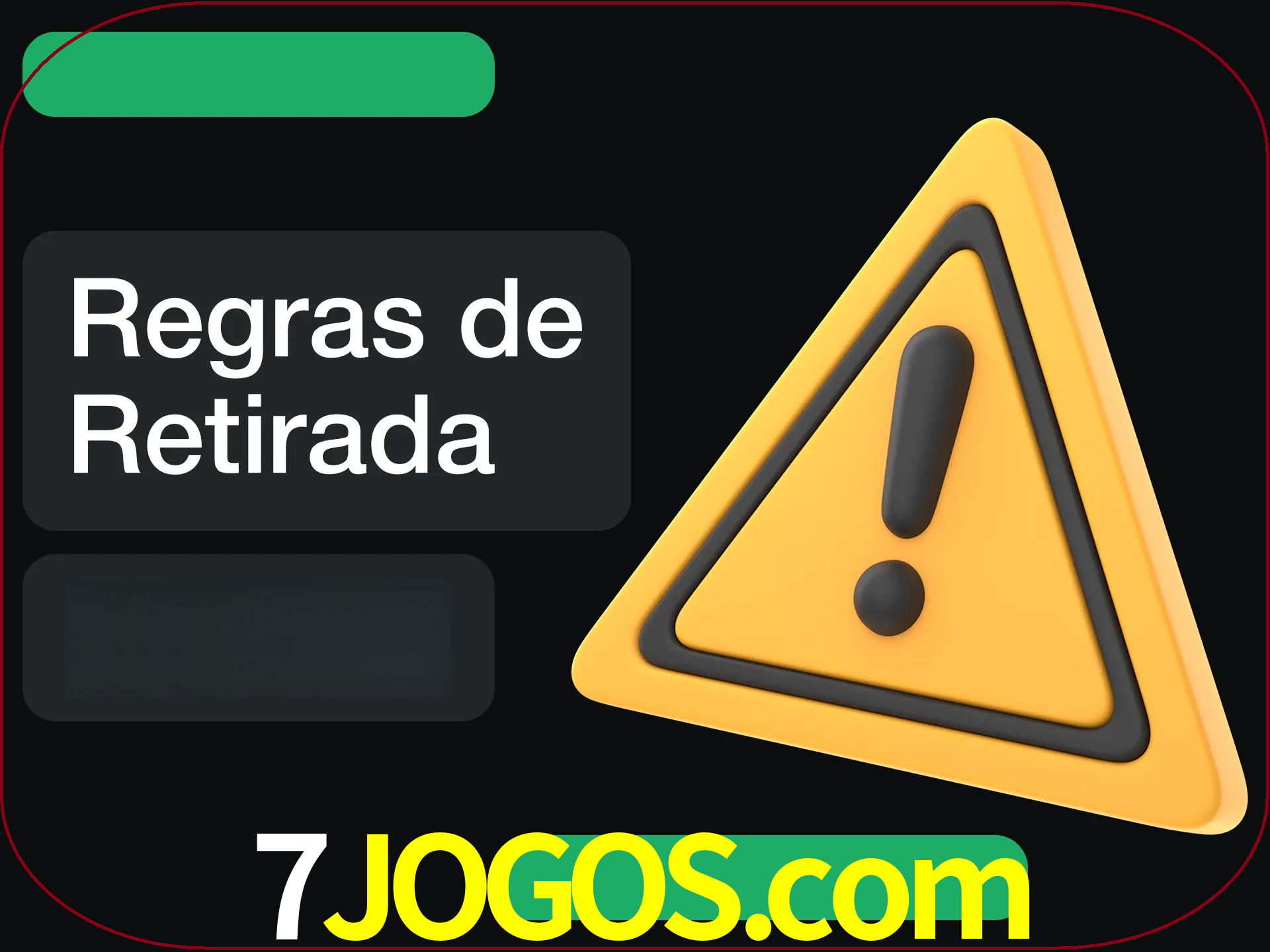 Leia as regras antes de fazer primeiro comdawal.